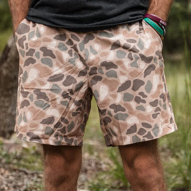 Burlebo Everyday Short - Pintail Camo - Brown Pocket 7" Inseam